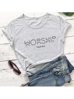 T-shirt 'Worship' Inspiré du Psaume 66 | Design Moderne et Stylé