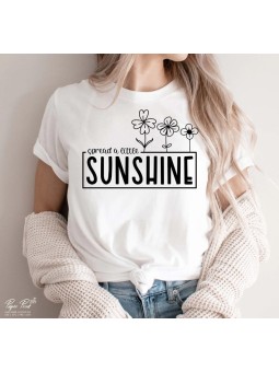 T-shirt Répandre un Peu de Soleil | Design Rectangle Floral Tendance