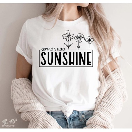Spread a Little Sunshine T-Shirt | Trendy Floral Rectangle Design