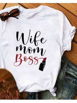 "Empowerment Defined: Introducing the 'Wife Mom Boss' Print T-Shirt"