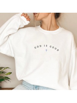 God is Good: Small Caps with Cross Design T-Shirt