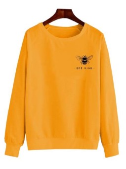 Pull Bee Kind Jaune | Petit Motif Abeille et Message Réconfortant