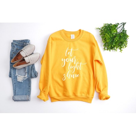 Let Your Light Shine T-Shirt | Cursive Front Chest Design and Empowering Message