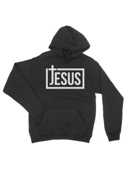Jesus Modern-Style Hoodie | Cross and Contemporary Rectangle