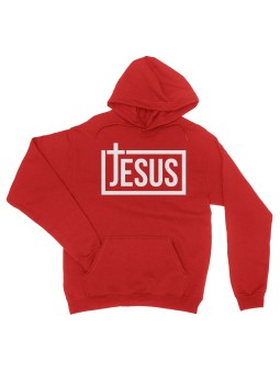 Jesus Modern-Style Hoodie | Cross and Contemporary Rectangle
