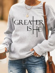 "GREATER IS HE Sweater | Embrace His Mighty Presence"