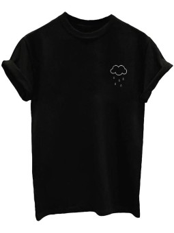 Cloud and Raindrop Symbol T-Shirt | Minimalist Cloud and Rain Design T-Shirt | Embrace Modern Raincloud