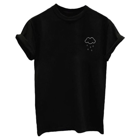 T-shirt au Design Minimaliste de Nuage et de Pluie | Découvrez le Nuage de Pluie Moderne